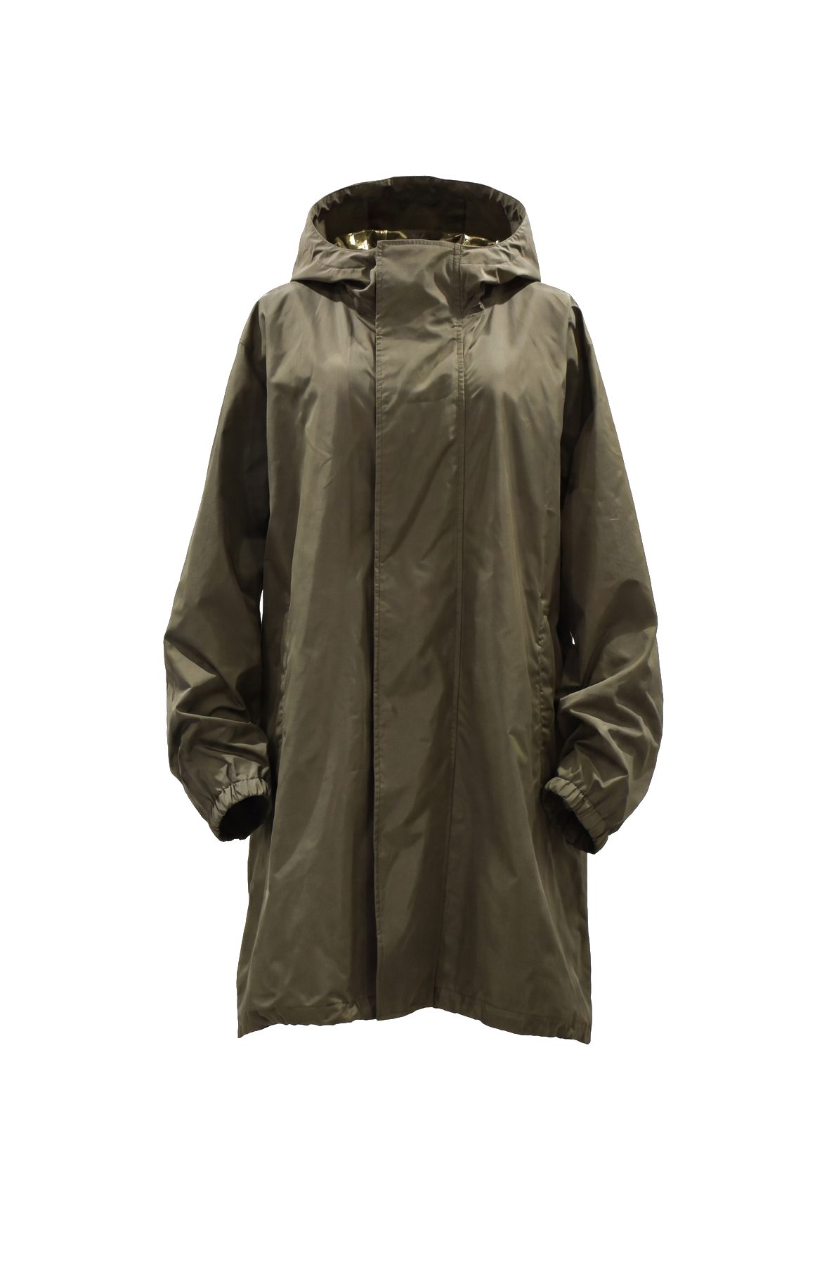 Leichter Regenparka mit Kapuze in Oliv